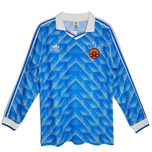 DDR East Germany maillot à manches longues loin uniforme de football rétro hommes deuxième kit de football maillot de sport 1988-1990